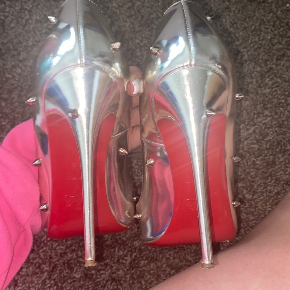 Silver Spiked Christian Louboutin